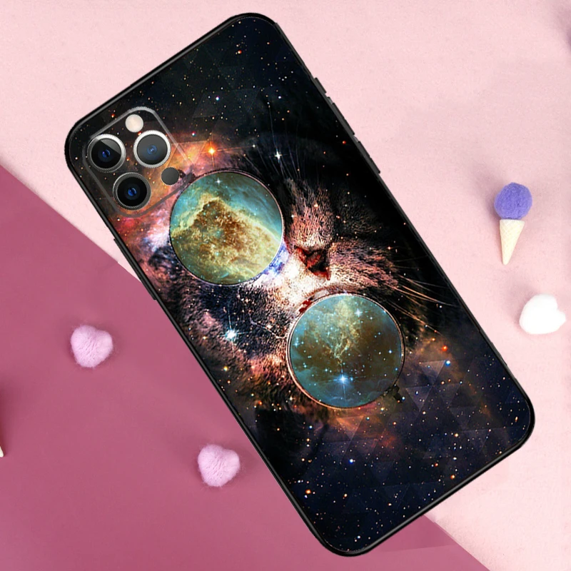 Cat in Space Case For iPhone 15 16 14 Pro Max Plus 13 12 Mini 11 Pro Max X XR XS Max 7 8 Back Cover image 2