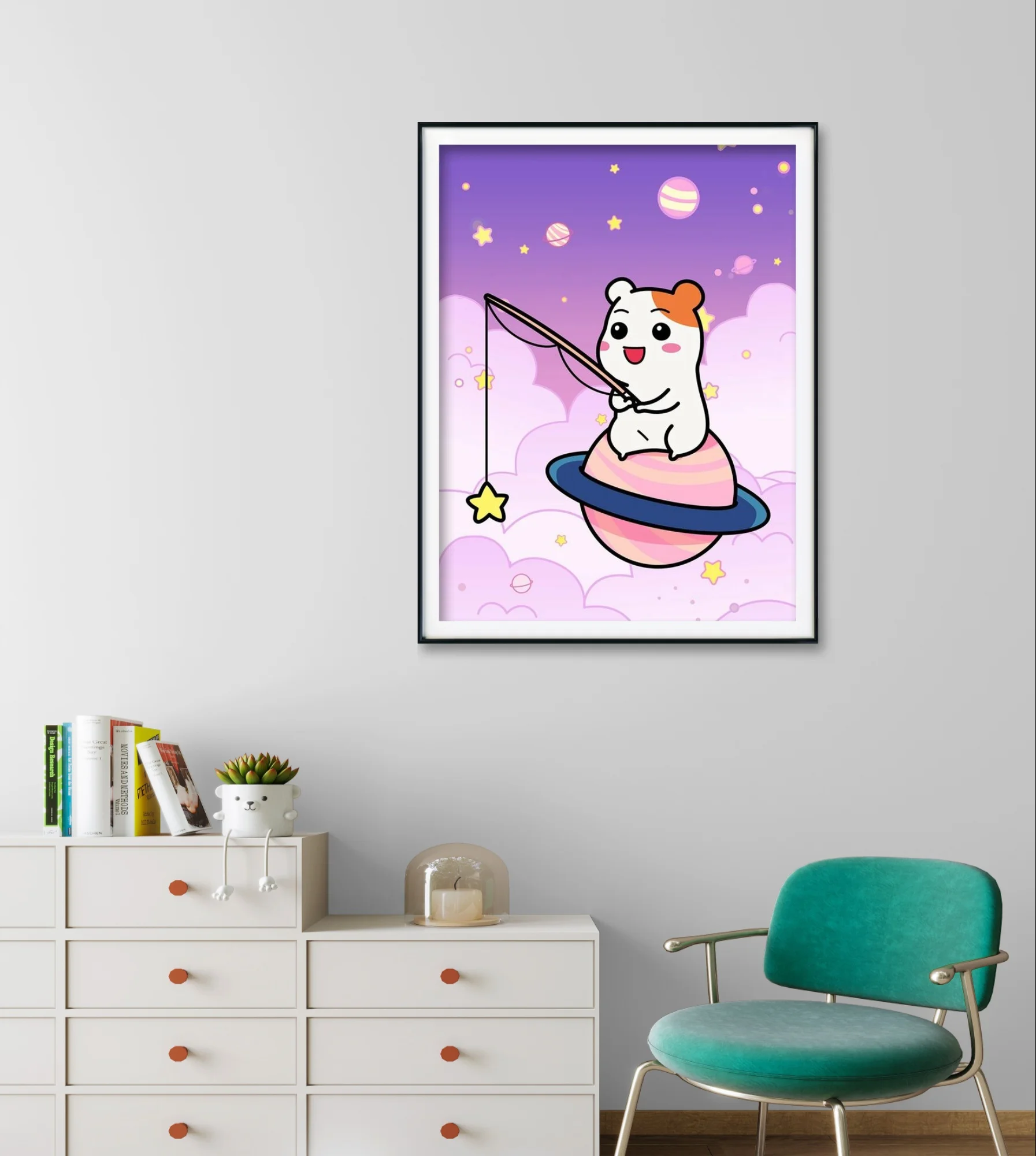 O-Oruchuban E-Ebichu Diy Diamond Painting Kit Cartoon Hamster Poster Diamond Embroidery Cross Stitch Home Wall Decor Child Gift