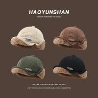 Ins Popular Lamb Wool Thickened Earflap Bomber Hats for Men and Women Autumn and Winter Outdoor Men's Baseball Cap Russian Hat