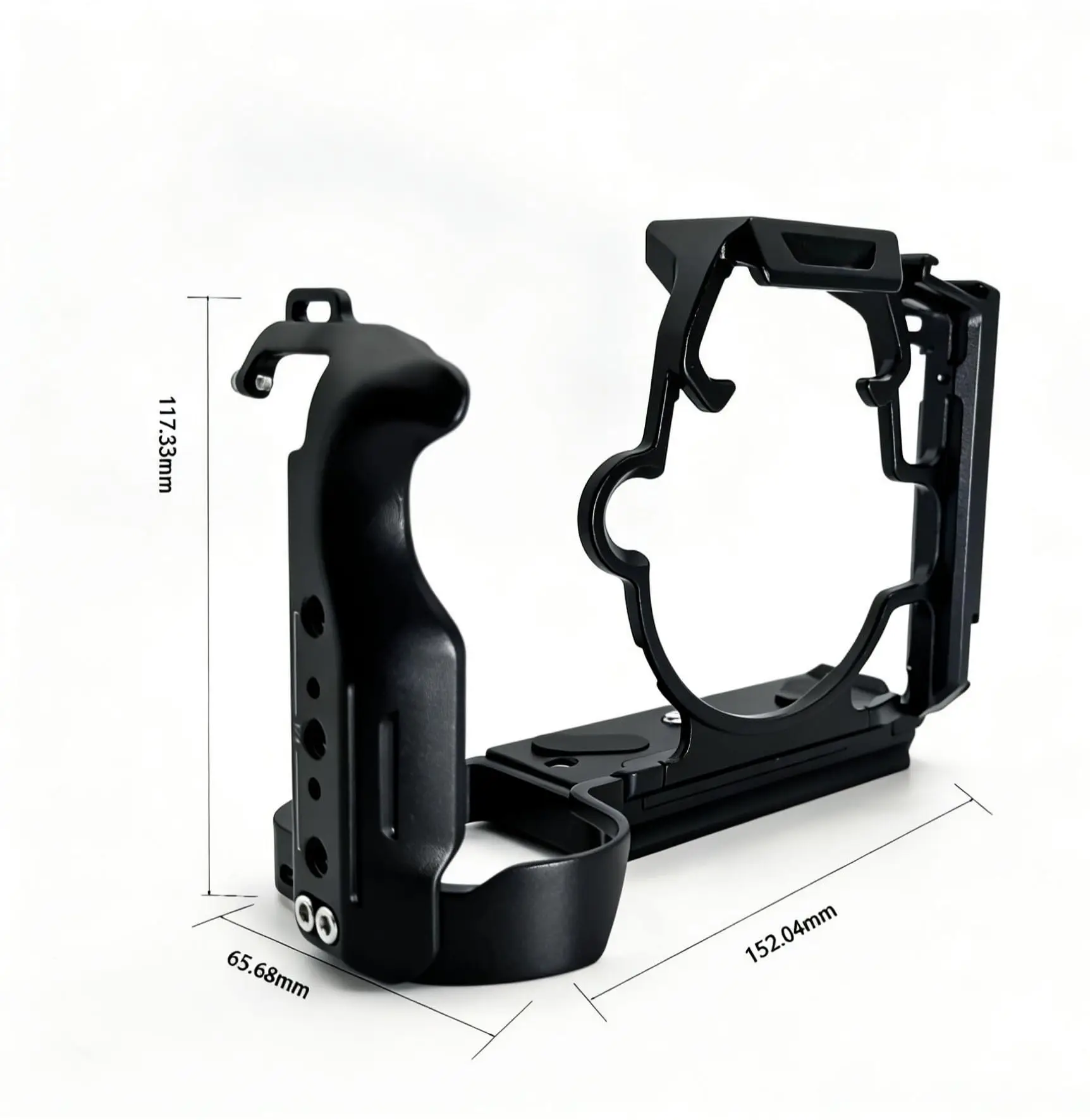 Aluminum Alloy Modular Cage forGH6 GH7 Camera, 3-Point Fixed Anti-Twist Half Cage/Front Baseplate Kit with Cold Shoe Mounts