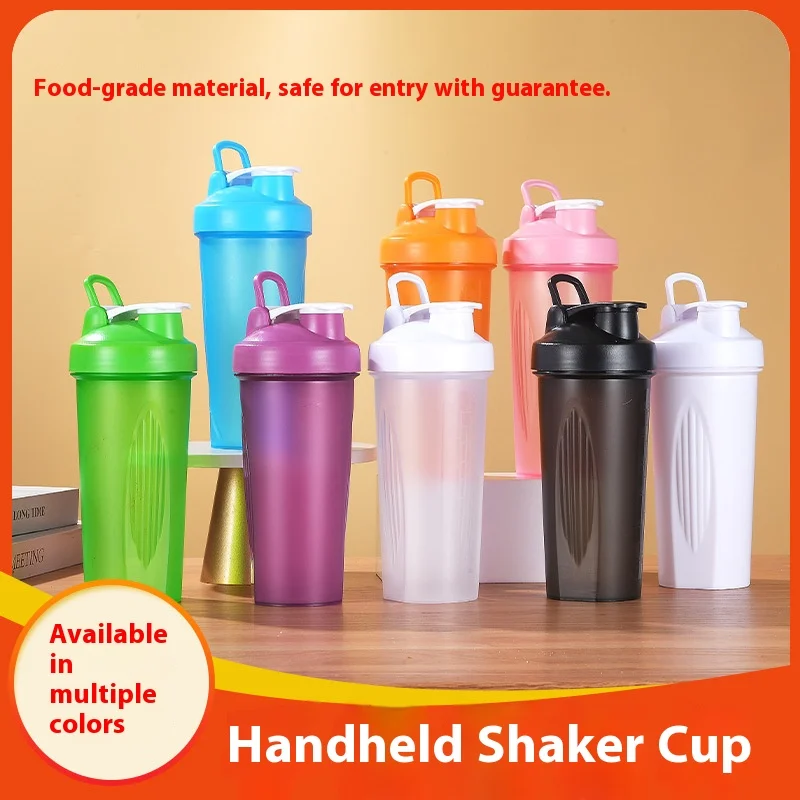 Taza vibratoria de 600ML, taza de agua de gran capacidad para ejercicio de gimnasio, taza de agua de plástico para batido de proteína en polvo, taza de agua portátil