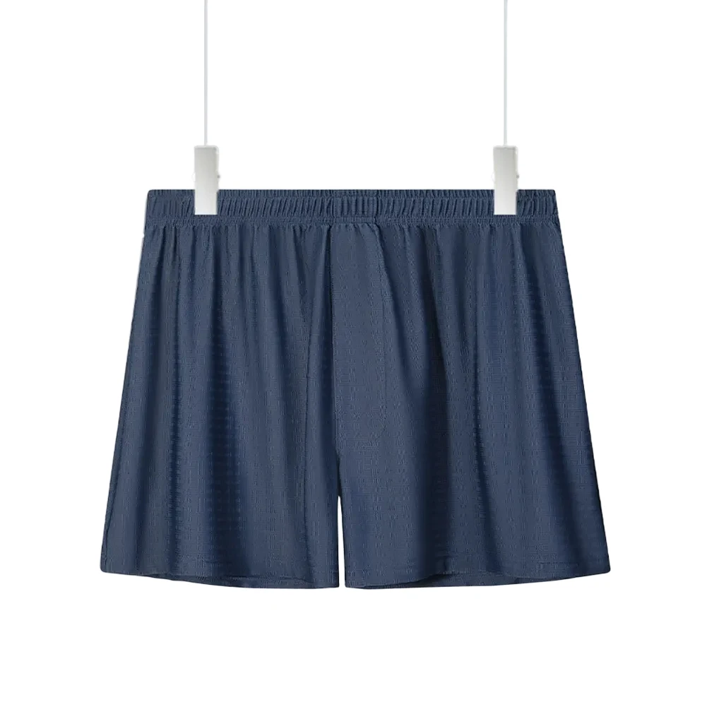 Elastic Waist Trunks Men Boxers Night Wear Daily Use Classic Style Flat Corner Design Lightweight Material For Daily Wear