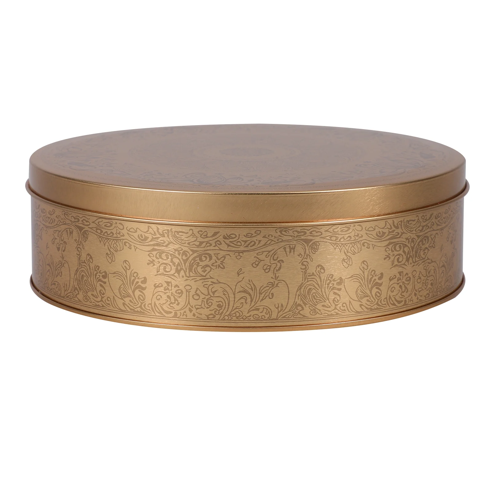 Golden Cake Box Tinplate Cookie Case Metal Storage Container for Baking Cakes Desserts Cookies Holiday Weddings Birthdays