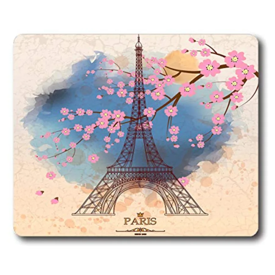 

Mouse Pad Eiffel Tower Rectangle Mouse Mat Non-Slip Rubber Mousepad