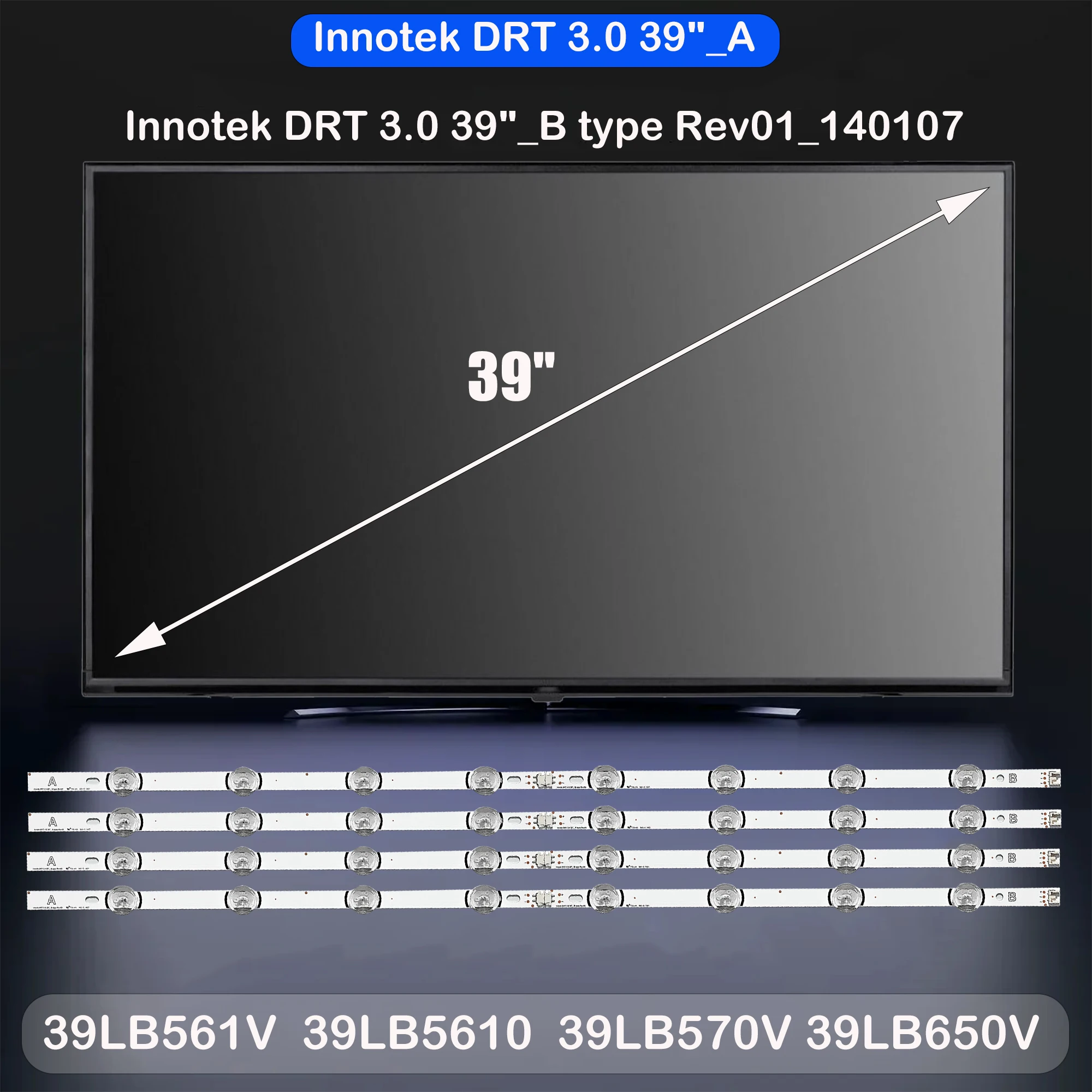 

Лента светодиодной подсветки для 39LB653V 39LB550U 39LB551V 39LB552U 39LB561U 39LB582V 39LB630V 39LB631V 39LF5610 39LF5800 39LB570U