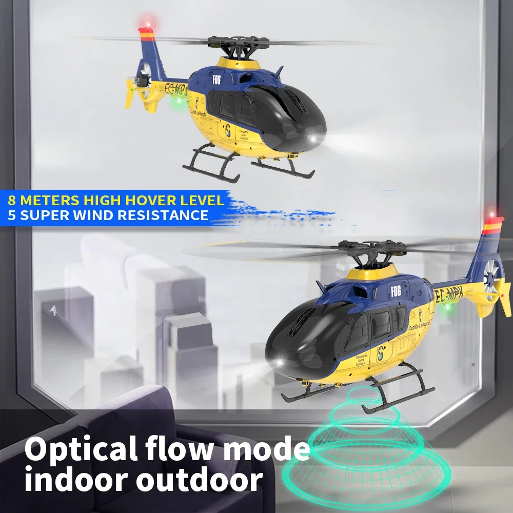 Yxznrc F06ec135 2.4g 6ch Rc Helicopter  1:36 Scale Rtf Direct Drive Dual Brushless One Key 3d Roll Flybarless Heli Toy Gifts