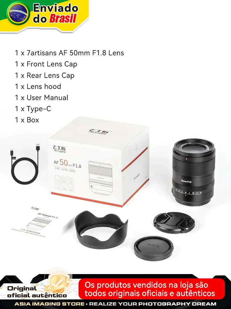 Do Brasil 】 7Artisans AF 50mm F1.8 Full Frame Mirrorless Camera AutoFocus Lens for Sony A7IV A7III Nikon Z 7 Artisans 50 1.8