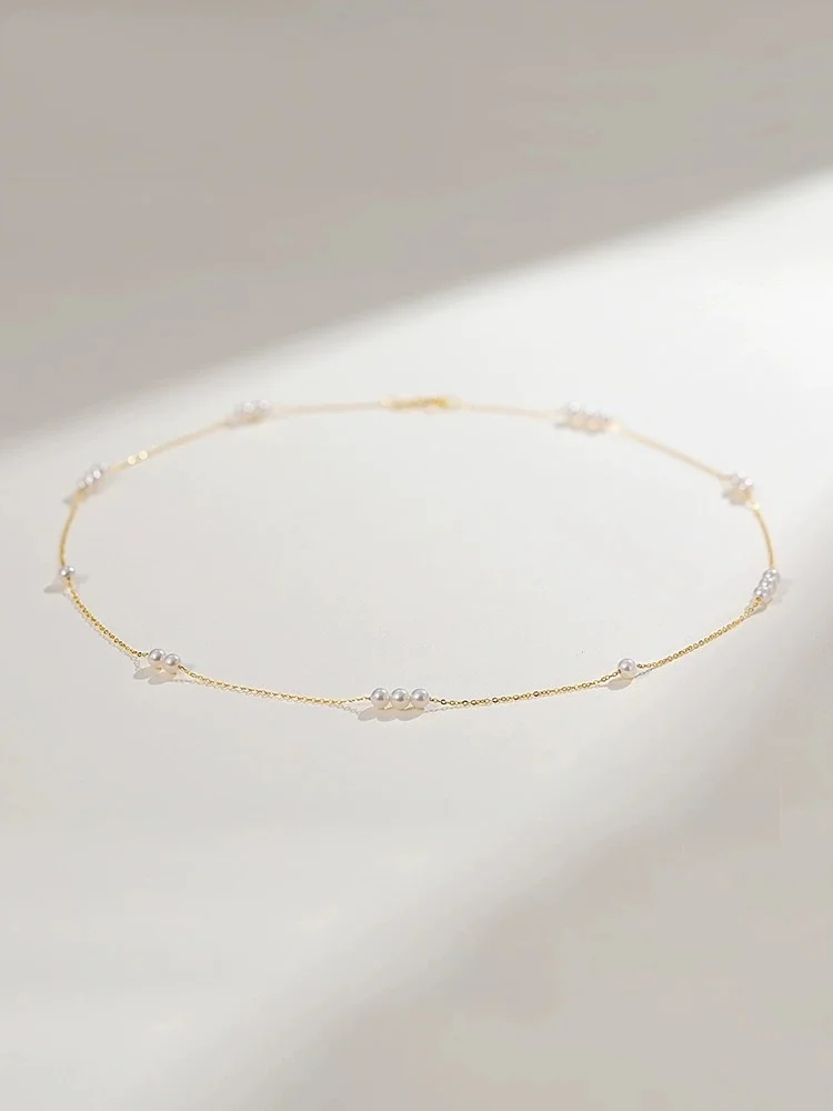 

Ожерелье с натуральным пресноводным жемчугом, желтое золото 18 карат, подвеска Au750, Ювелирные Изделия Круглой Формы Подарок на юбилей для женщин, оригинальный дизайн x610