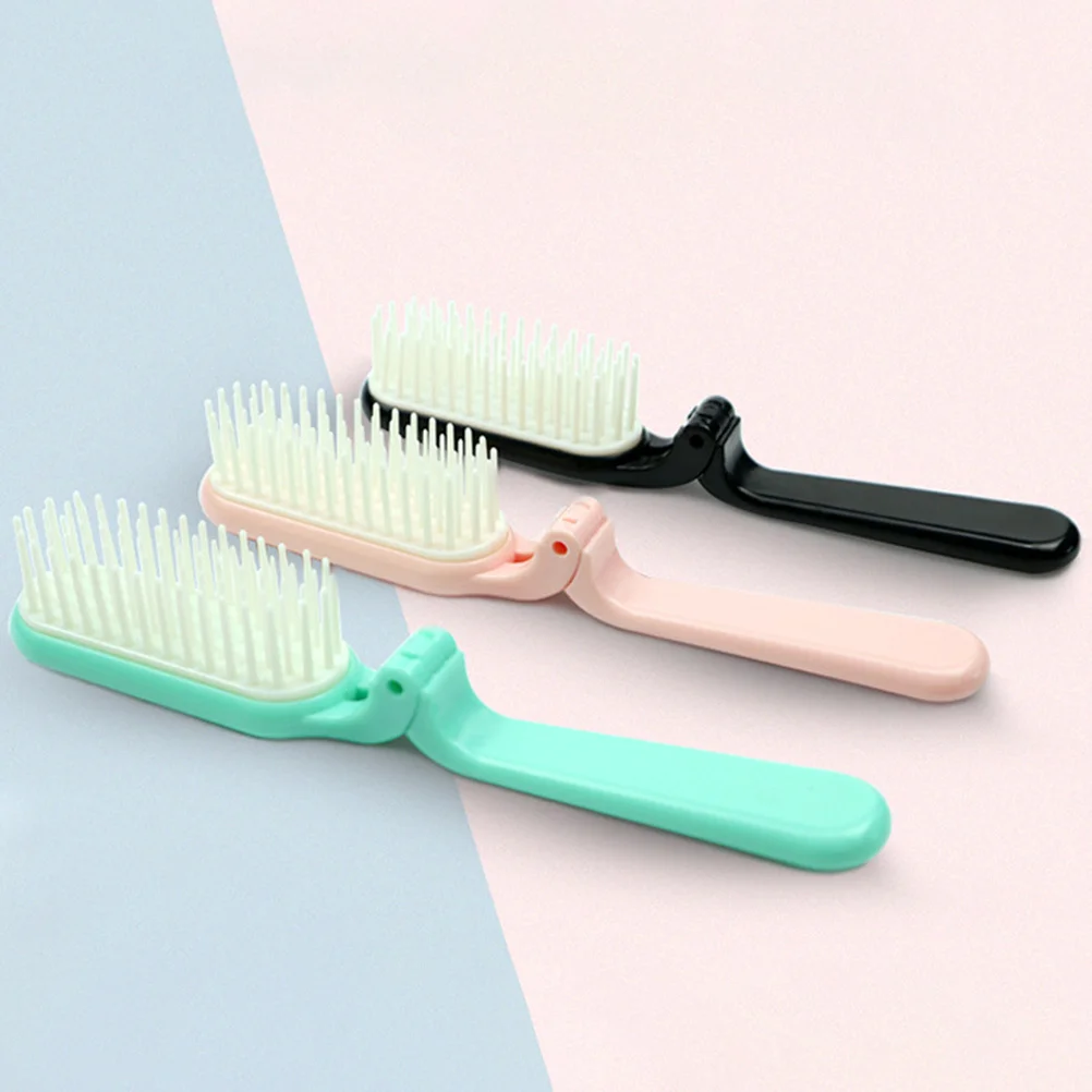 

3Pcs Travel Folding Hair Brush Compact Combs Portable for Home Gym Trip Detangling All Hair Textures Travel Brush