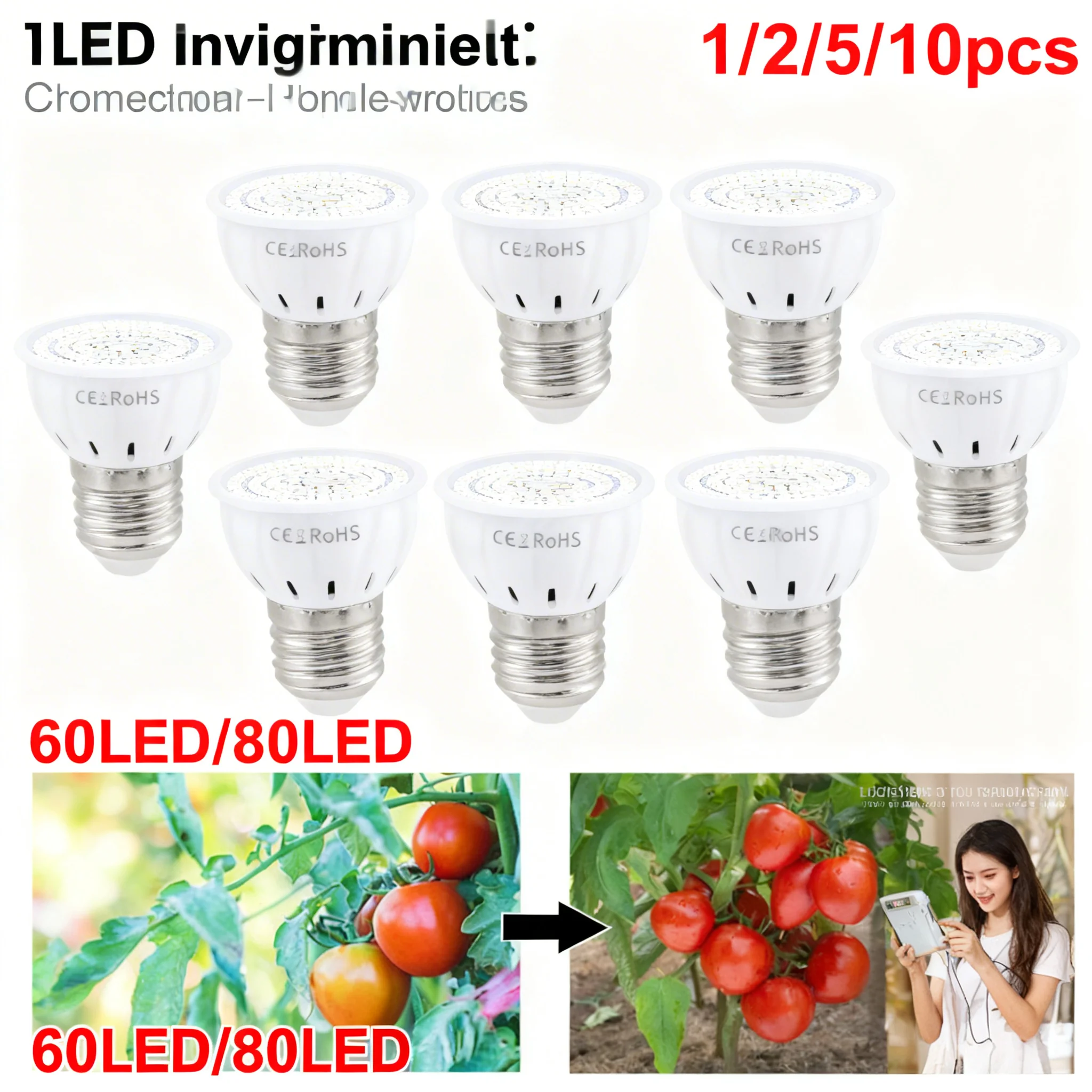 E27/E26 LED Grow Light Bulb Full Spectrum GU10 Spotlights MR16 Hydroponics Flower Vegetable Cultivation Plant Lamp E14 B22 GU5.3
