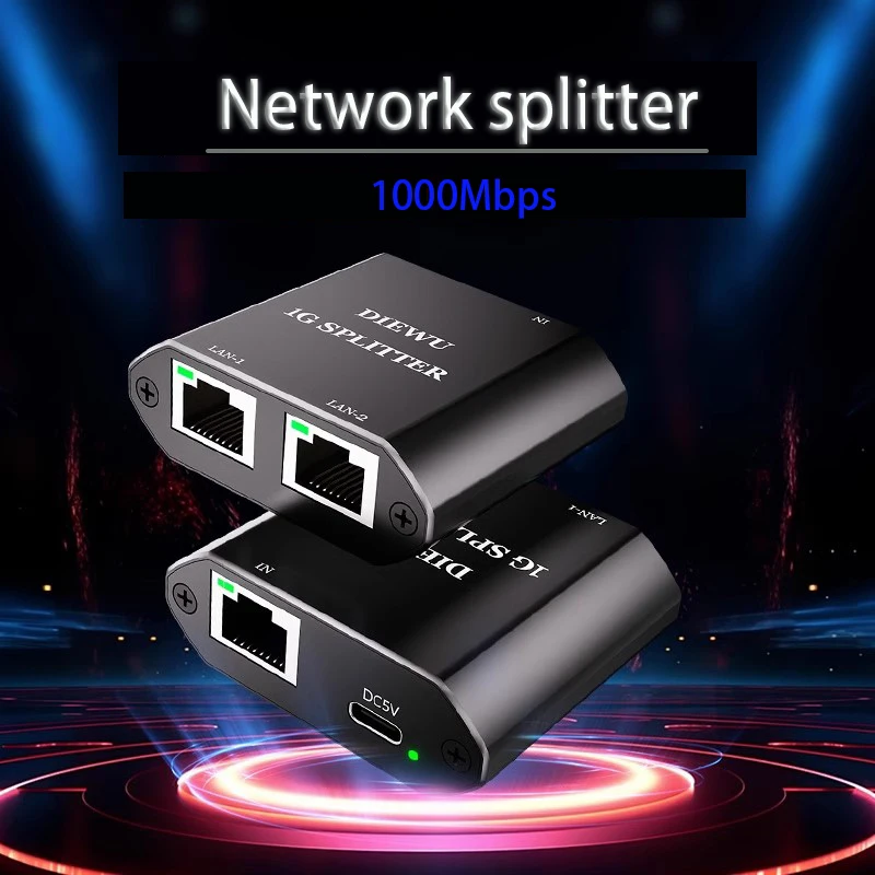 Dock station 1000Mbps RJ45 converter game Gigabit network cable splitter Adapter Network Splitter Cable Extender RJ45 Ethernet