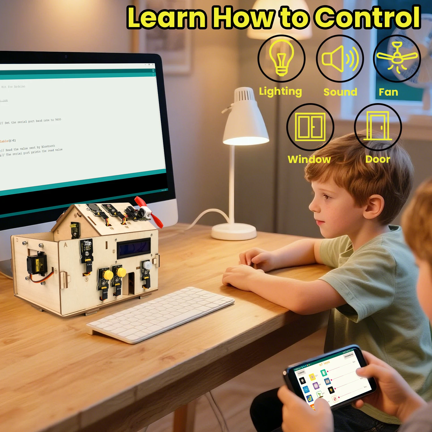 Русский учебни Keyestudio Smart IOT Home Kit with PLUS Board for Arduino Starter Kit DIY Projetcs STEM Programming /CE Compliant