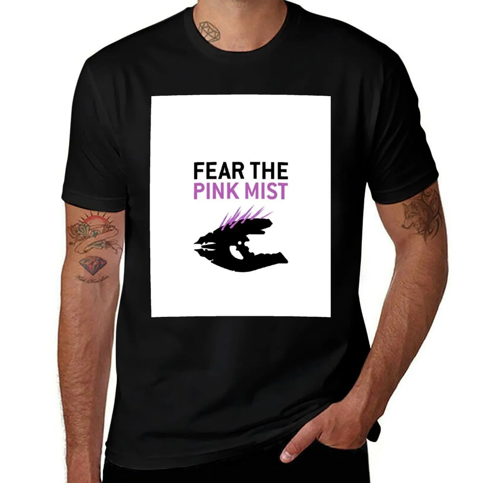

Halo Needler Fear The Pink Mist! T-Shirt man t shirt luxury man t shirt cotton high quality