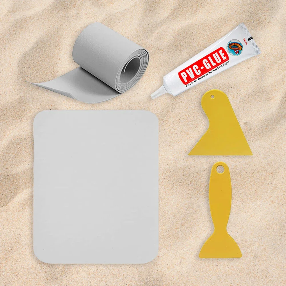 

5Pcs/Set Kayak Patches with Glue PVC Inflatable Boat Patches Waterproof Air Beds Repair Patches for Swimming Pools Canoe