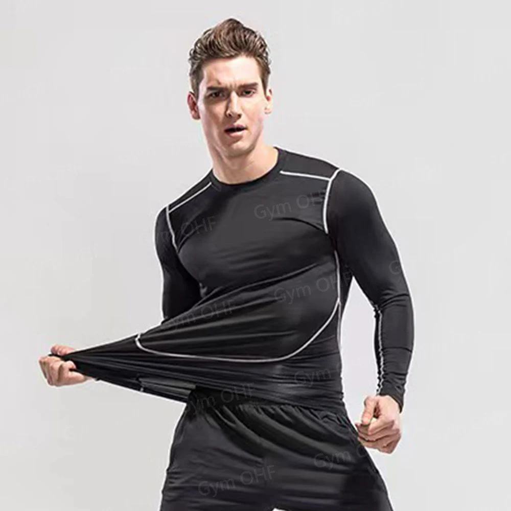 Spinne Kompression Shirt Herren Rashguard Fitness Für Männer Gym Sport T-Shirt Laufen Sweatshirt Outdoor Bergsteigen Training – Detail 30