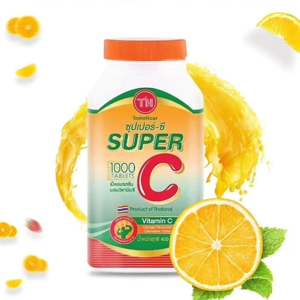 1000 pieces of vitamin C and orange flavored chewable tablets promote collagen synthesis enhance immunity aid digestion