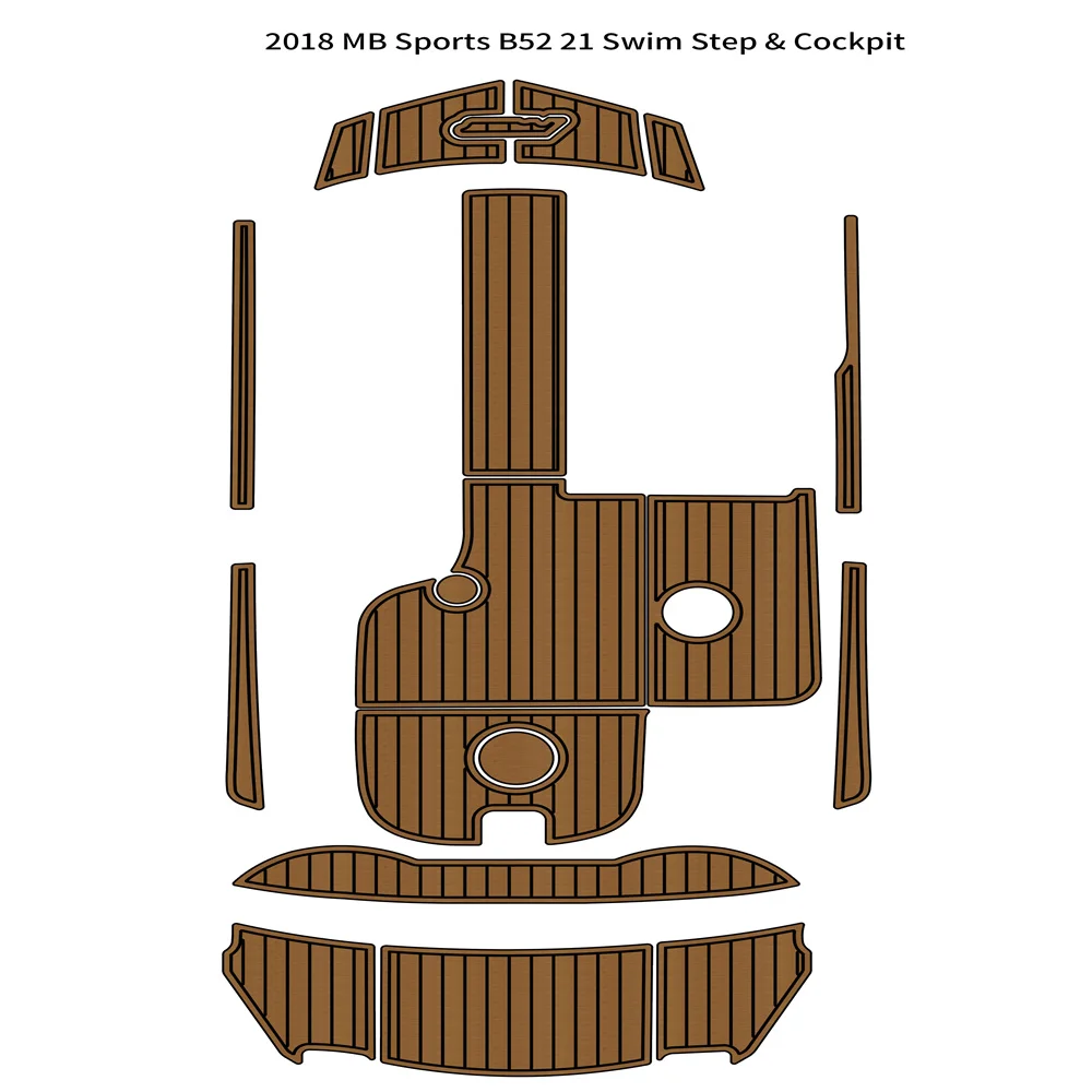 2018 MB Sports B52 21 Swim Step & Cockpit Pad Boat EVA Teak Decking 1/4