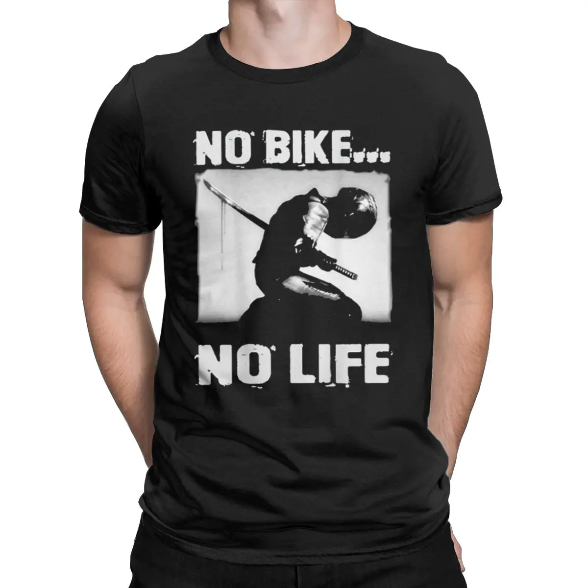 Men's T-Shirts Motorcycle Lovers No Bike No Life Vintage Cotton Tees Short Sleeve Bikers Funny racer T Shirts Crew Neck 4XL 5XL