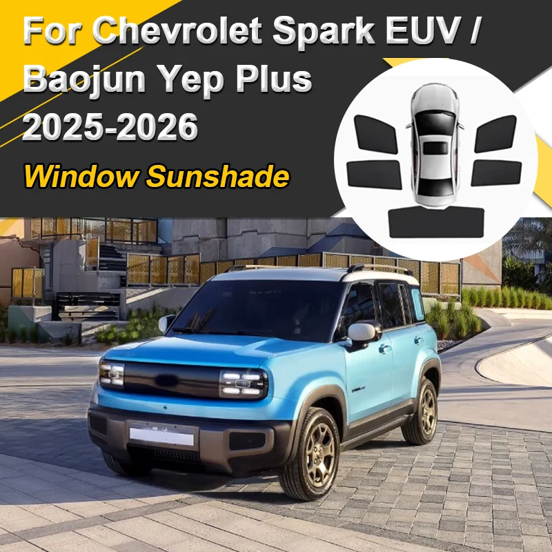 

Car Sun Shades For Chevrolet Spark EUV Baojun Yep Plus 2025 2026 Sunshades Mesh Magnetic Heat insulation Visor Auto Accessories