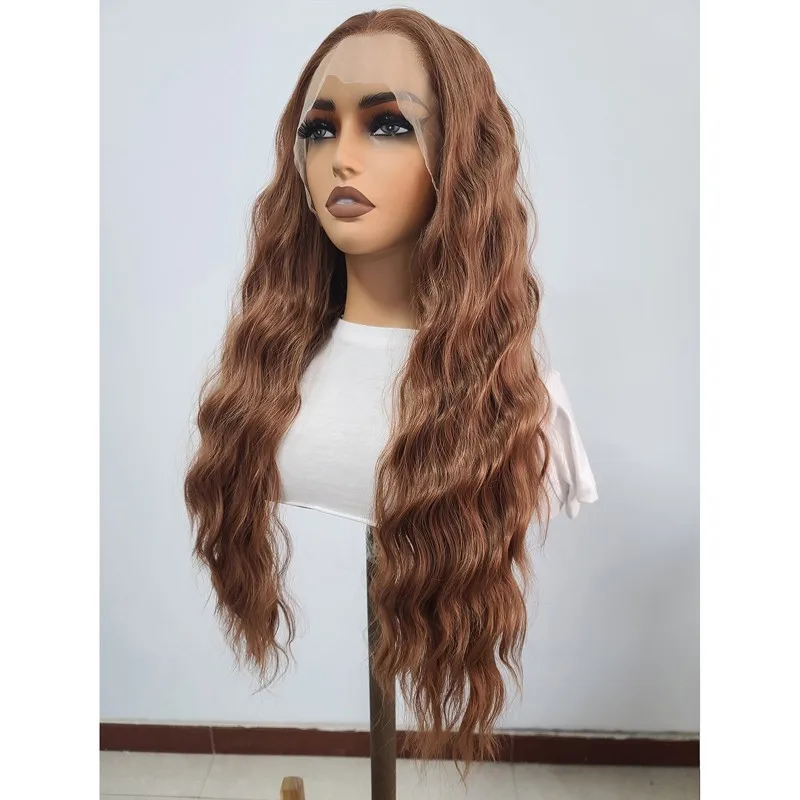 TMJD MISS 2024 New Front Lace Wig Headband 13x4 Hand Groove For Daily Wear Deep Waves Long Chemical Fiber Cosplay Daily Use