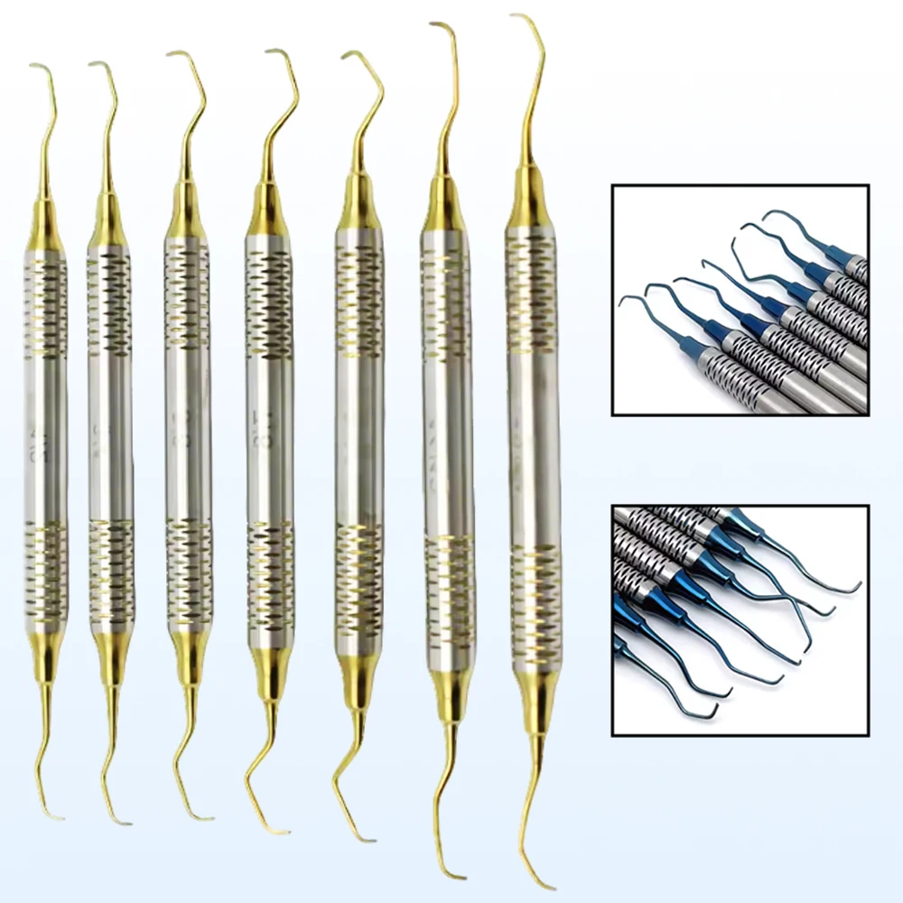 

7 Pieces Dental Scaler Tool Set Subgingival Scaling for Calculus Removal Teeth Cleaning and Periodontal Oral Care