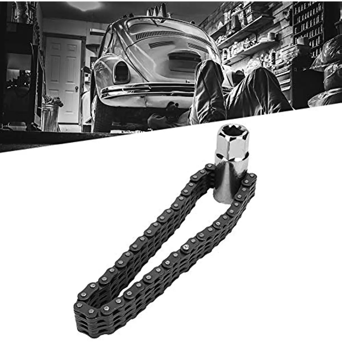 Engine Oil Filter Wrench Heavy-duty Ratchet Chain 44 Knot Double Chain Belt 120mm Cover Disassembly General Motors Repair Tool