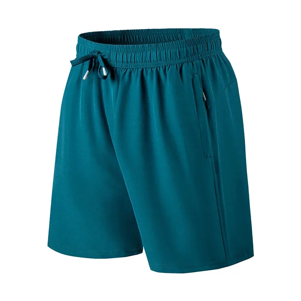 Pantalones cortos informales de seda de hielo para hombre, Shorts de playa para ejercicio al aire libre, de secado rápido para correr, trotar,