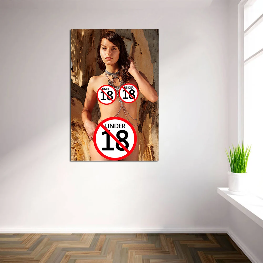 Sexy Brunette Girl Naked Woman Breast Pussy Picture Wall Art Canvas Painting Hot Beauty Posters and Print For Home Room Decor