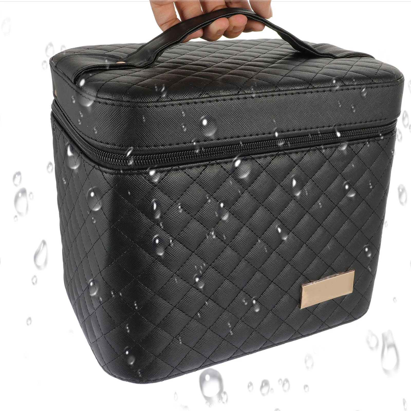 

1pc Multifunctional Hand Bag Professional Makeup Organizer Travel Toiletry Storage Wash Bag Large Capacity Portable Pu