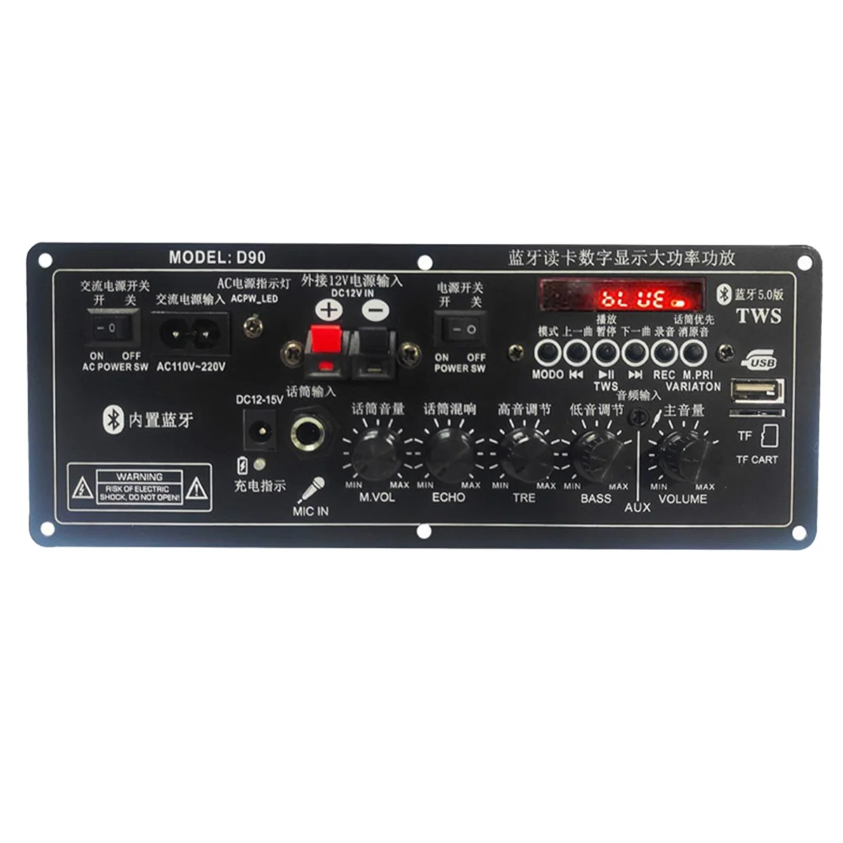 جديد D90 12 فولت سيارة بلوتوث مكبر للصوت مجلس AUX المدخلات لمكبر الصوت مضخم الصوت الصوت أمبير الاتحاد الأوروبي التوصيل