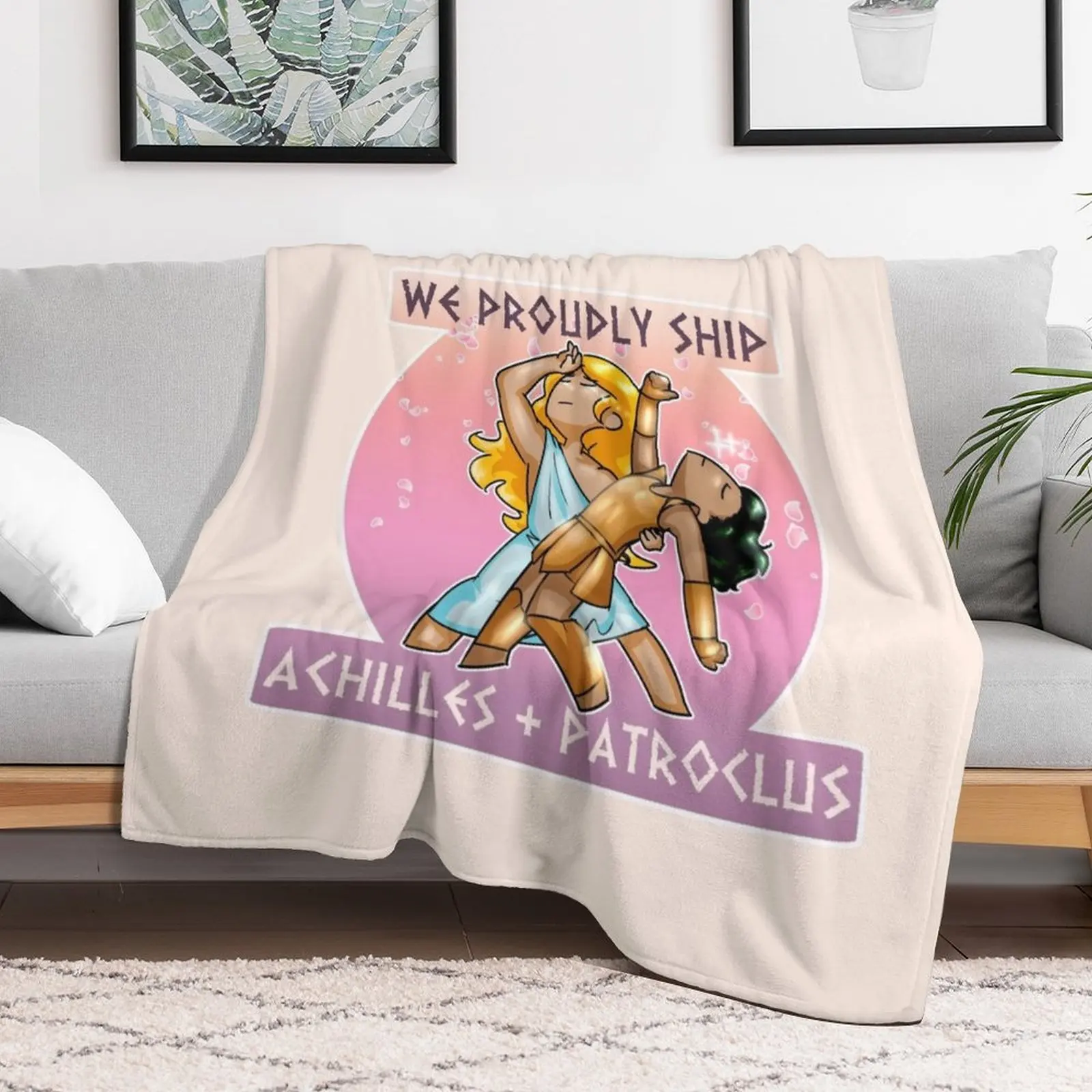 Achilles + Patroclus Throw Blanket Blankets Sofas Of Decoration bed plaid Furry Decorative Sofa Blankets