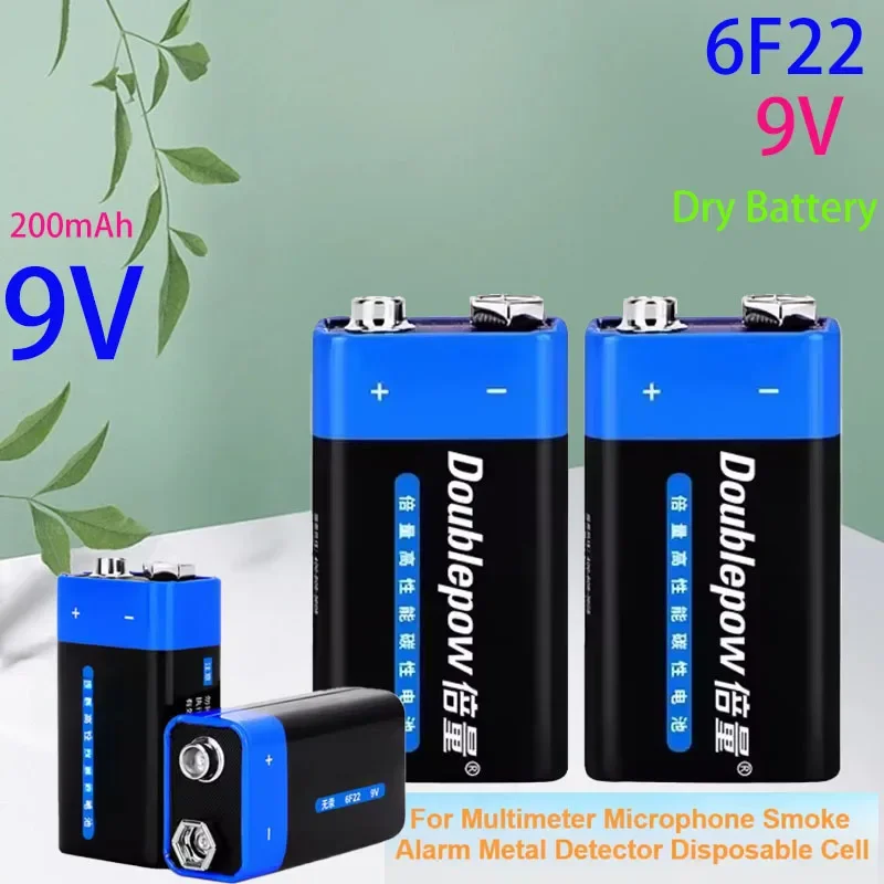 

6F22 10PCS 9V Battery for Multimeter Microphone Smoke Alarm Metal Detector Disposable Cell 9V6F22 Carbon Dry Batteries