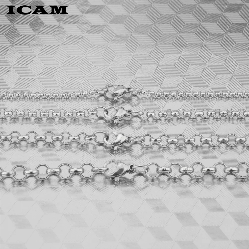 ICAM Men\'s Women\'s Black Stainless Steel Bracelet Round Box Chain Bracelets 2018 Dropshipping Wholesale Jewelry Hip Hop
