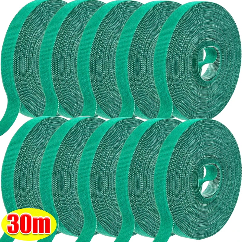 

30/1M Garden Twine Plant Ties Nylon Plant Bandage Hook Loop Tomato Vine Wrap Support Tape Garden Fastening Strips Cable Tie