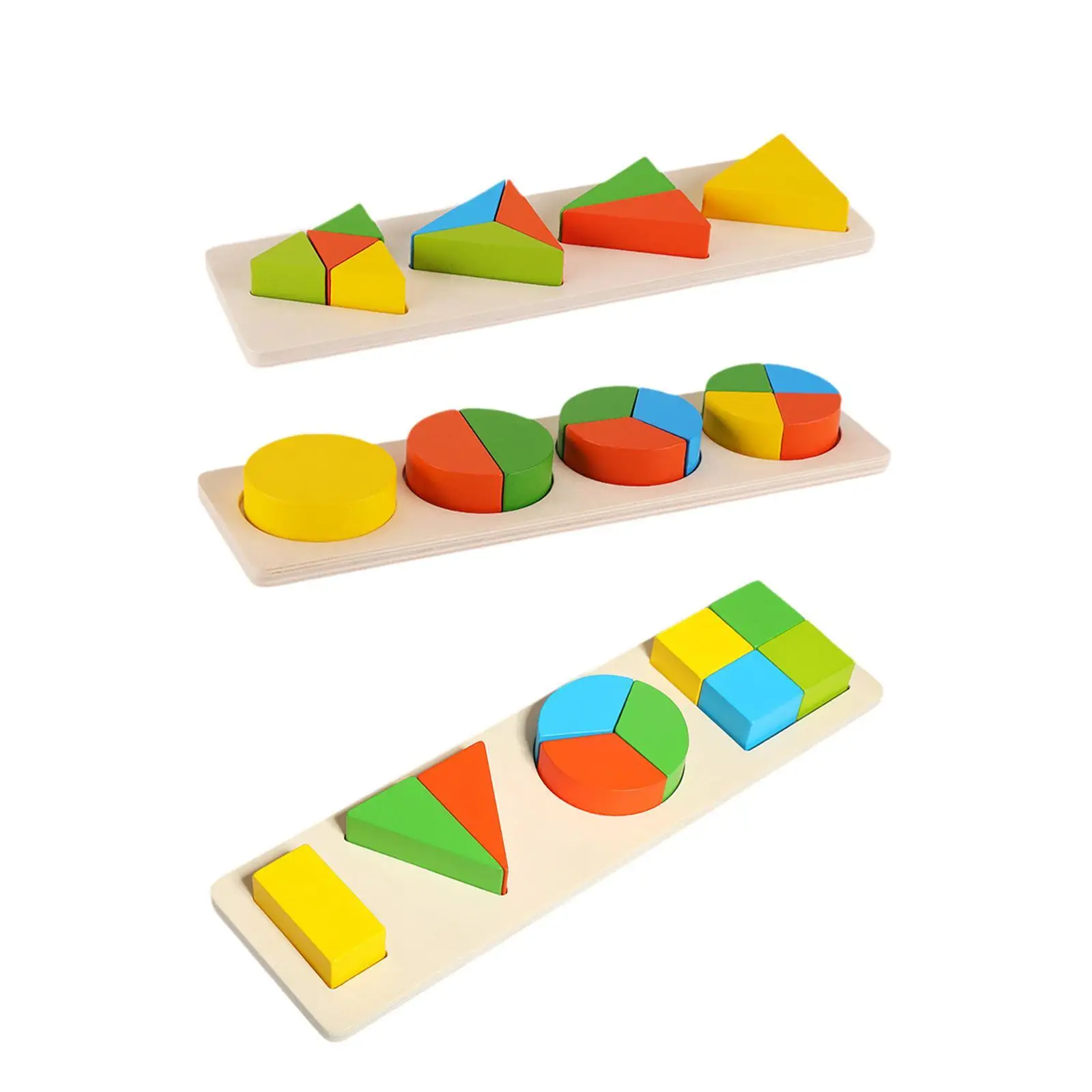 Wooden Shape Puzzle Early Learning Toy Matching Puzzle for Children Kids