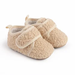 Scarpe per neonati scarpe per neonate per neonati semplici peluche Warm First Walkers scarpe antiscivolo per bambini Prewalkers per bambini