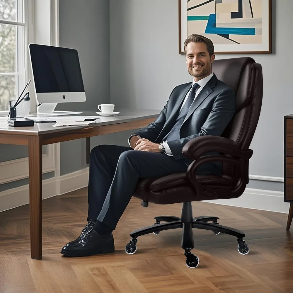 

500lbs Big and Tall Office Chair, Heavy Duty Chair for Heavy People, Adjustable Ergonomic Lumbar Support Executive, Customized