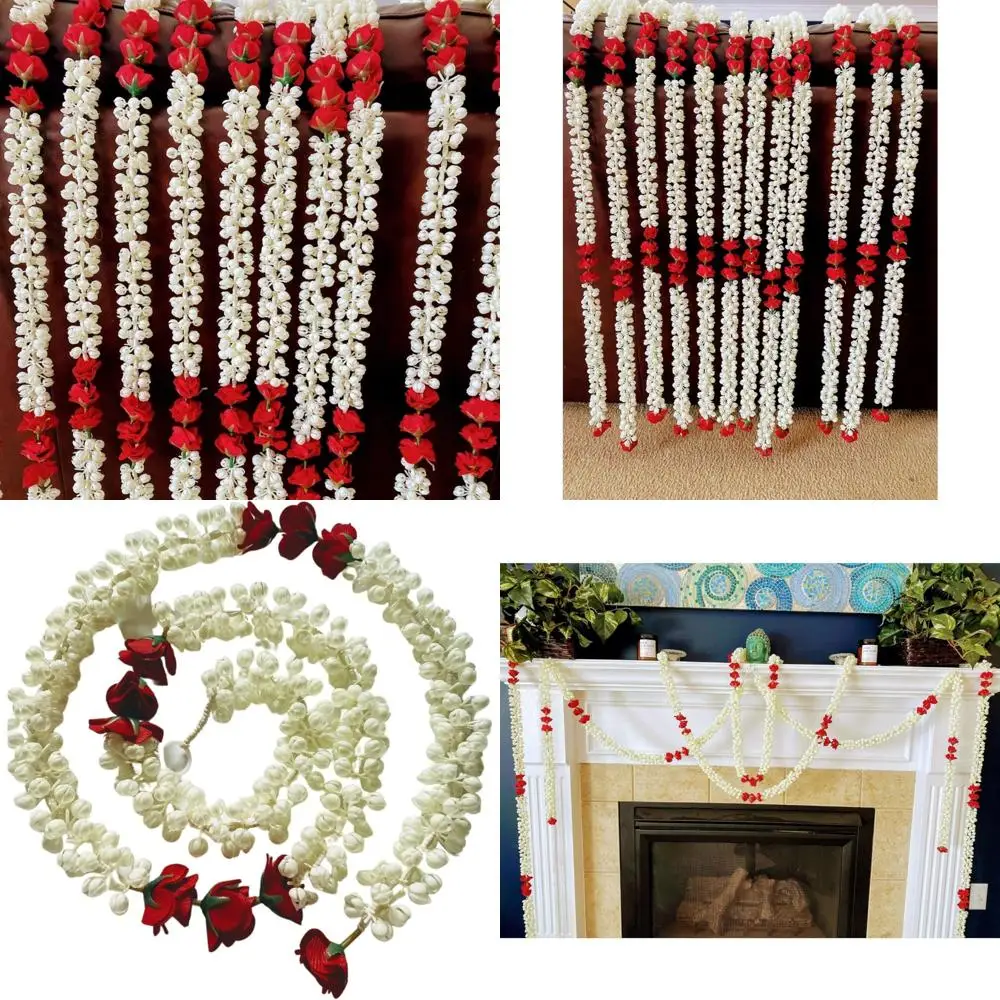 

Искусственная гирлянда из жасмина и розы для фестивалей, Pooja, индийских мусульманских свадеб, новоселье, торжеств Дивали и Ид