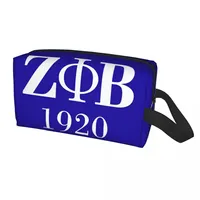 Travel Zeta Phi Beta Sorority Logo Toiletry Bag Greek Letter 1920 Cosmetic Makeup Organizer for Beauty Storage Dopp Kit Case