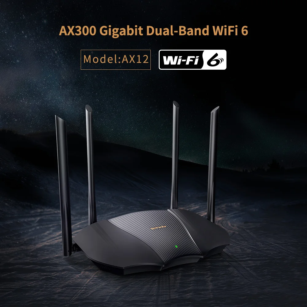 Tenda Original AX12 Dual Band Gigabit Wi-Fi 6 Router Home Wifi Signal Amplifier Smart Roteador 5Ghz OFDMA PPPoE Multi Language