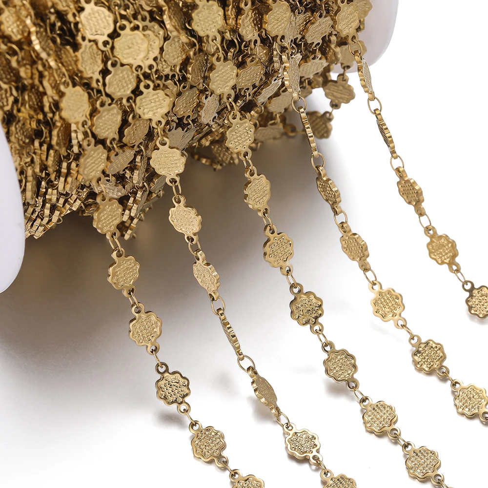 1m roestvrijstalen handgemaakte ketting reliëf ster maan hartvormige schakelkettingen voor doe-het-zelf armband taille ketting sieraden maken ketting