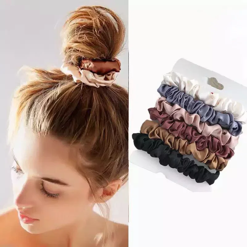 6/5pcs/set  Hair Scrunchies Women Rubber Bands Hairband  Rings Ponytail Holder Hairbands Lady Grils Hair Tie Rope Ins