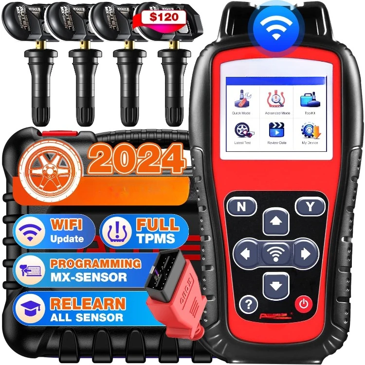 TS508WF KIT, 2024 TPMS Programming Relearn Tool with 4PCS Autel MX Sensor ($120), WiFi Ver. of TS601 TS508 TS501 PRO