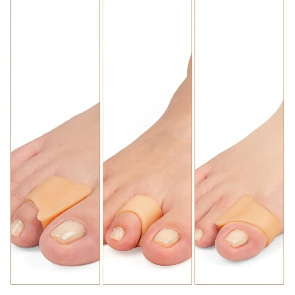 1 pair Foot Supplies Nude Toe Corrector Gel Material Toe Splint Toes Separator Hammer Toe Straightener Bent Toes