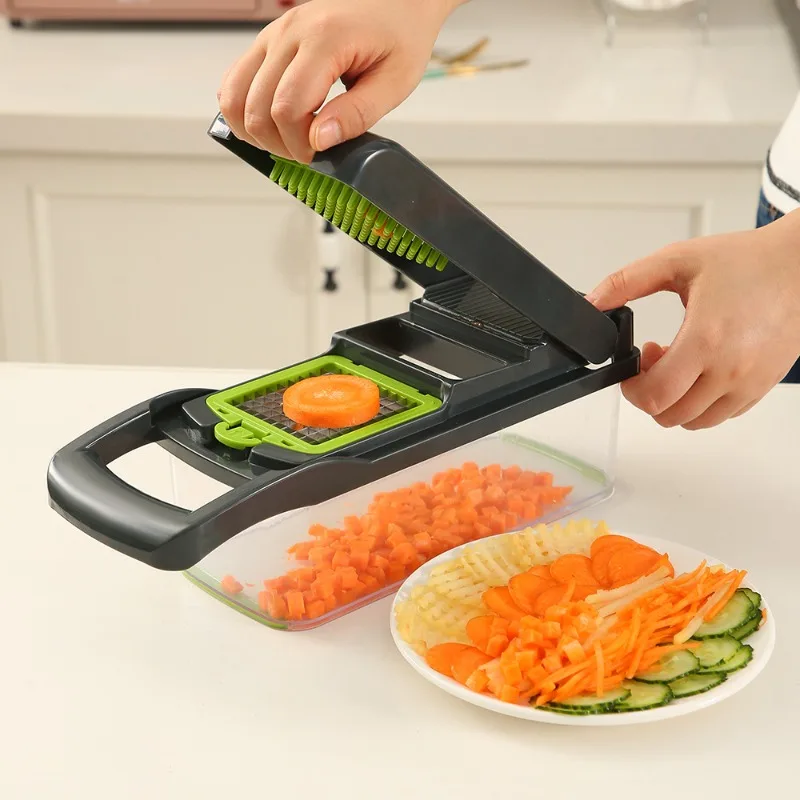 Household Multifunctional Vegetable Cutter, Dicer Slicer Shredder Grater For Cucumber Fruit Jelly Food Processing