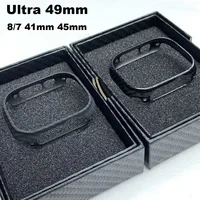 Ultra 2 49mm funda de fibra de carbono genuina para Apple Watch Series 10 42mm 46mm 9 8 7 6 SE 41mm 45mm 44mm cubierta protectora para iWatch