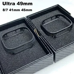 Ultra 2 49mm Genuine Carbon Fiber Case for Apple Watch Series 10 42mm 46mm 9 8 7 6 SE 41mm 45mm 44mm Protective Cover for iWatch