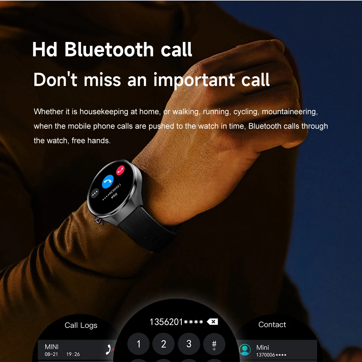 For Huawei Xiaomi GPS Track Smart Watch Men Women 1.75-Inch HD AMOLED Screen Compass Sport Bluetooth Call Smartwatch 2025 New