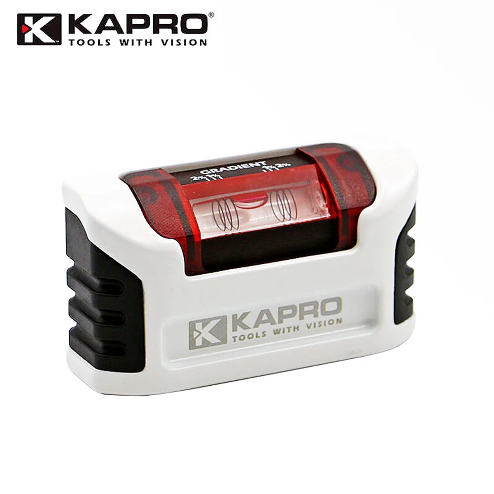 Kapro 10cm Clipe de Cinto Magnético de Alumínio Fundido Bolha Nível Visão Vermelha Alta Precisão Construção Espírito Nível Calibre Nivelamento Ferramenta