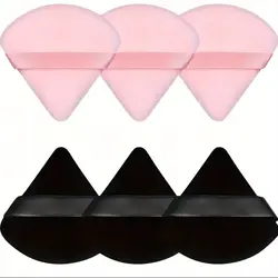 6 Pcs Powder Puff Face Makeup Sponge Soft Velour Triangle Powder Puffs For Loose Powder Body Powder Cosmetic Foundation Beauty S